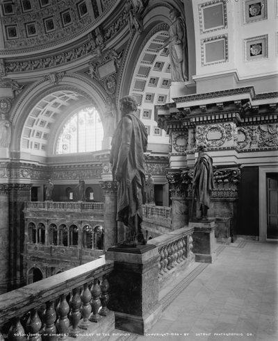 Biblioteca del Congreso, galería de la Rotonda, c.1900 de Detroit Publishing Co.